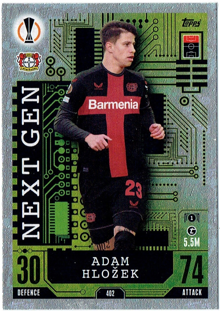 Topps Match Attax 2023-2024 Next Gen 402 Adam Hlozek Bayer Leverkusen
