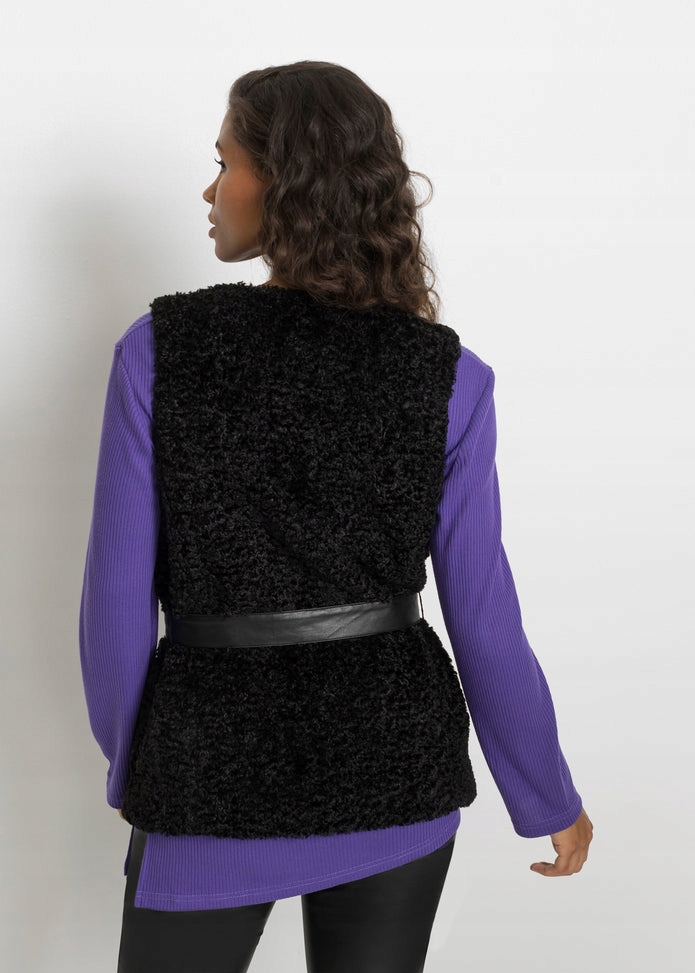 BONPRIX KAMIZELKA PLUSZOWA CZARNA DAMSKA R.50 Y454123 Rozmiar 50