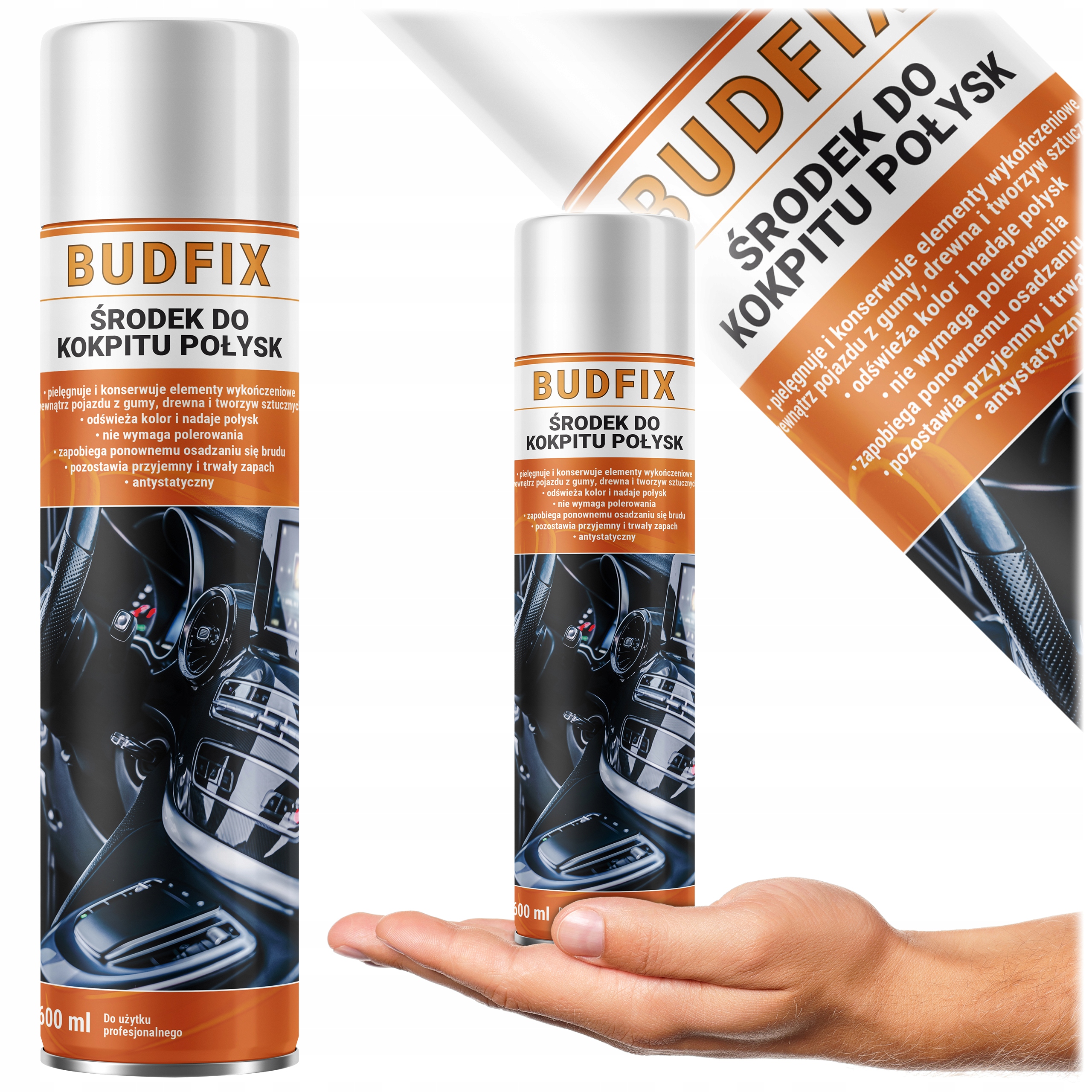 Środek Do Czyszczenia Kokpitu Błyszczący Preparat Do Deski Połysk 600ml