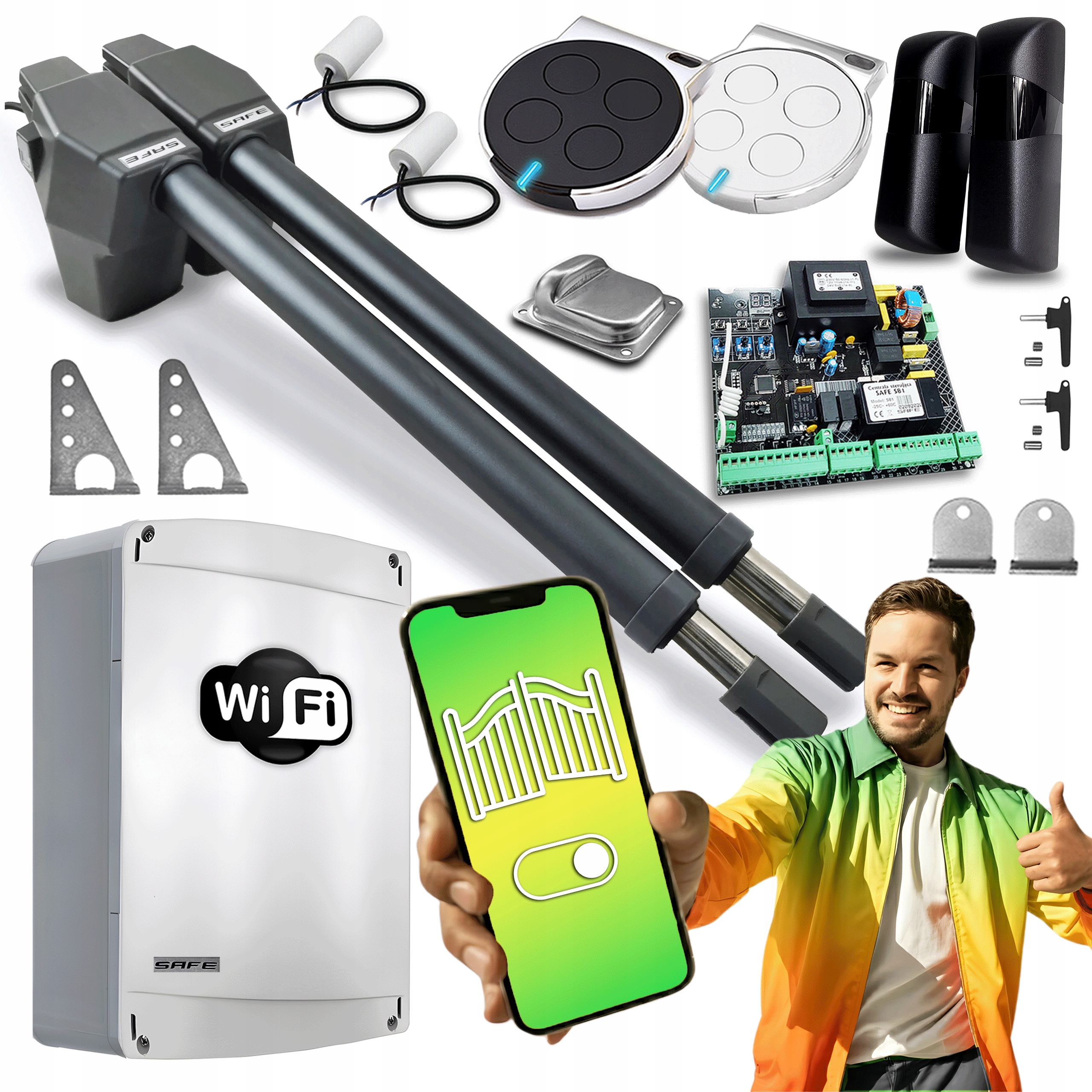 Set Pohon Pre Dvojkrídlovú bránu 7 m Wifi Automatický valec pilot 350 kg