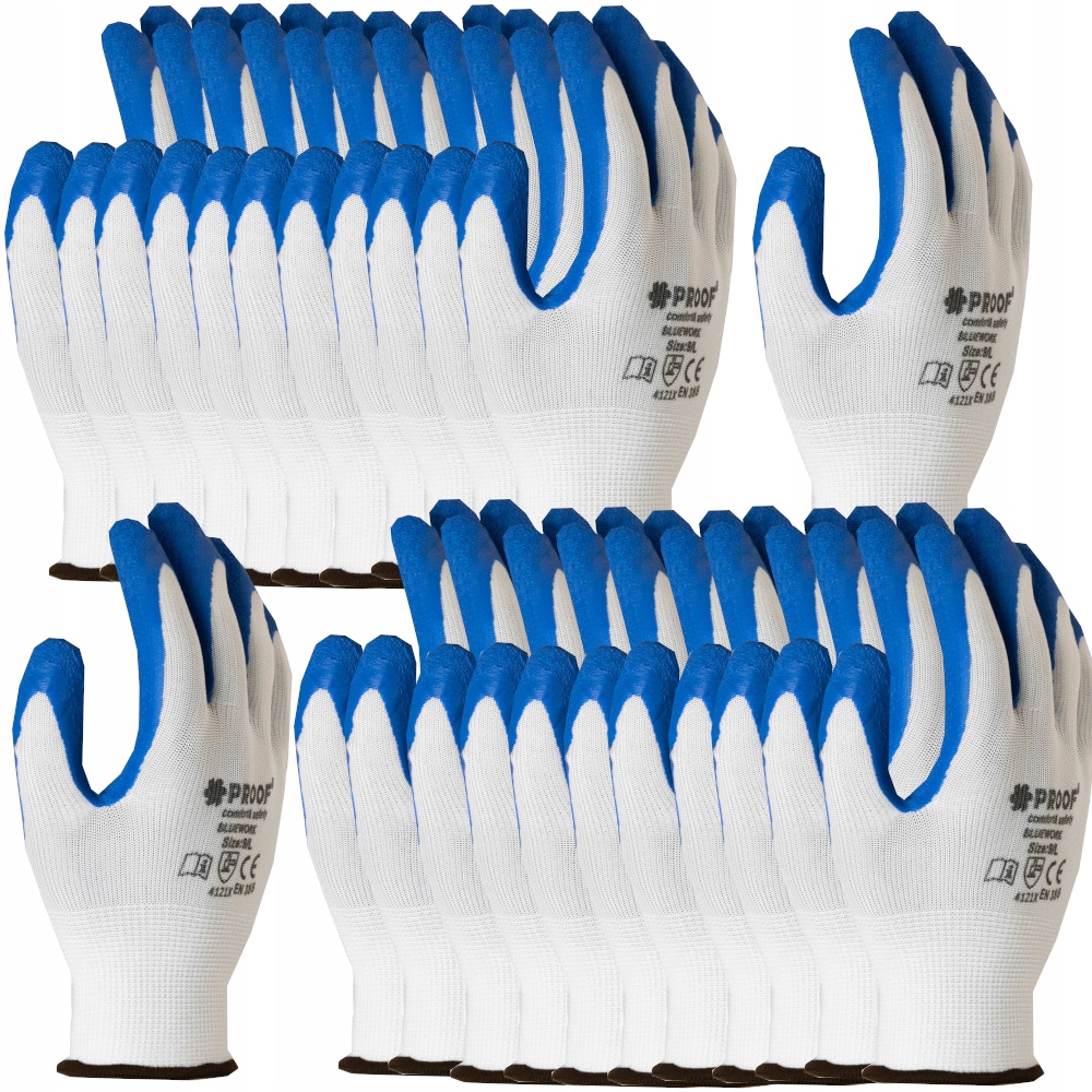РАБОЧИЕ ПЕРЧАТКИ BLUE LATEX PROOF 9-12PAR