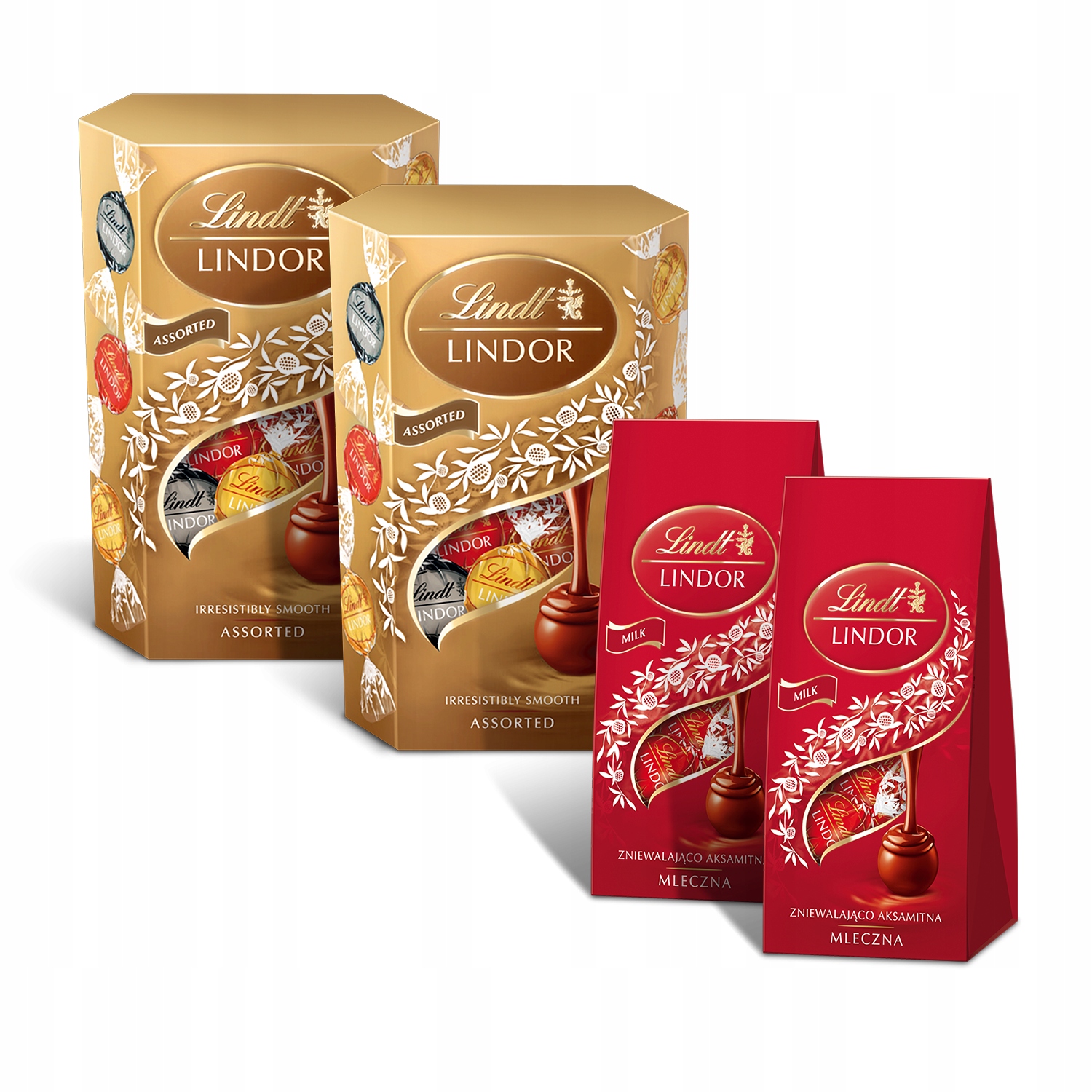 Zestaw Pralin Lindor Praliny czekoladki mleczne i pralinki Assorted 600g