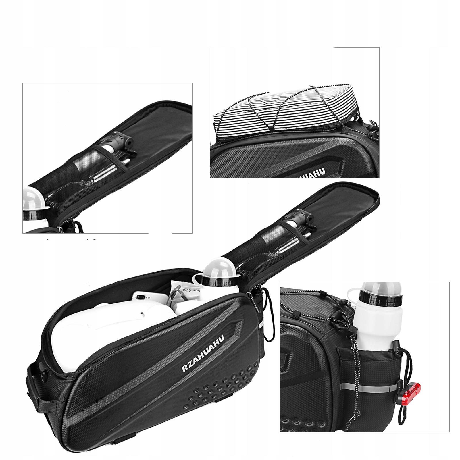 TORBA NA ROWER BAGAŻNIK SAKWA ROWEROWA KUFER 10L Kolor dominujący czarny