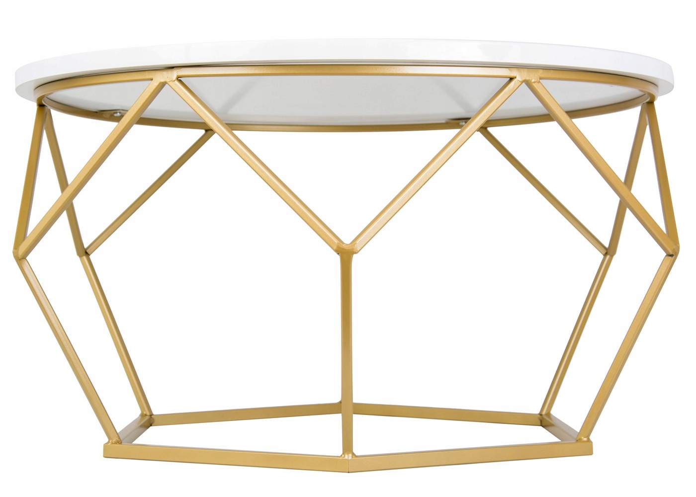 

Stół kawowy nowoczesny 70 cm stolik złoto biały