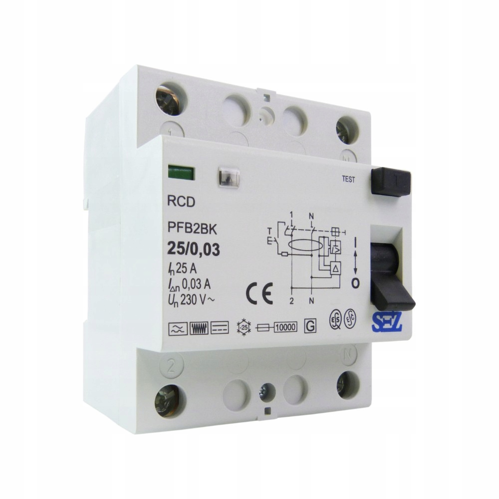 2x 25A 30mA 2P 10kA Typ B Rcd/rccb Proudový spínač Sez 8842