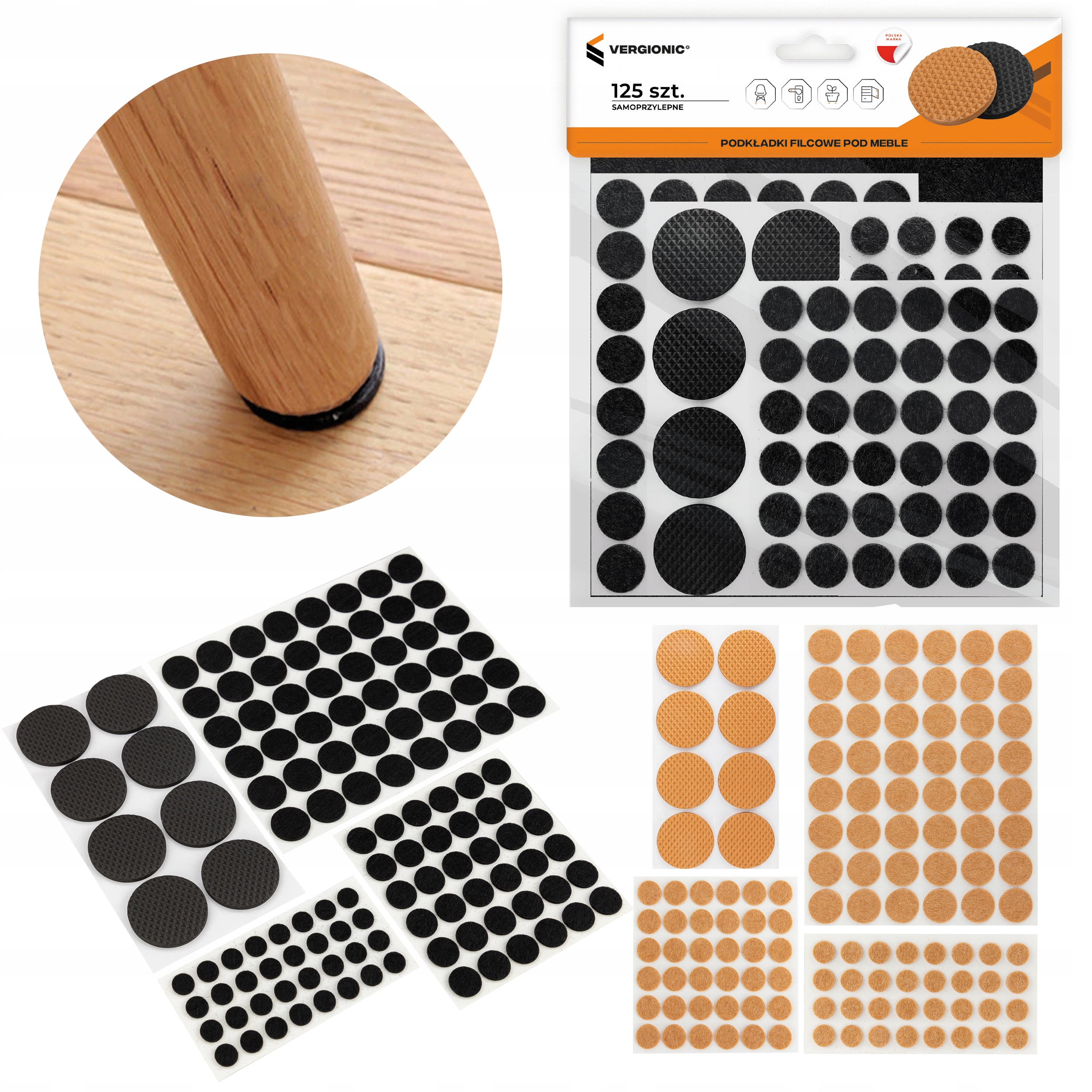 

Podkładki Filcowe Piankowe Pod Meble Krzesła 125