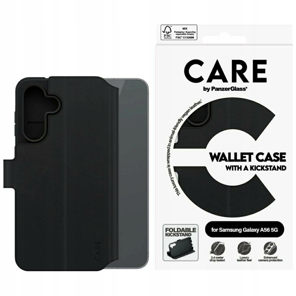 Etui Care by PanzerGlass Feature Wallet Kickstand na Samsung Galaxy A56 5G