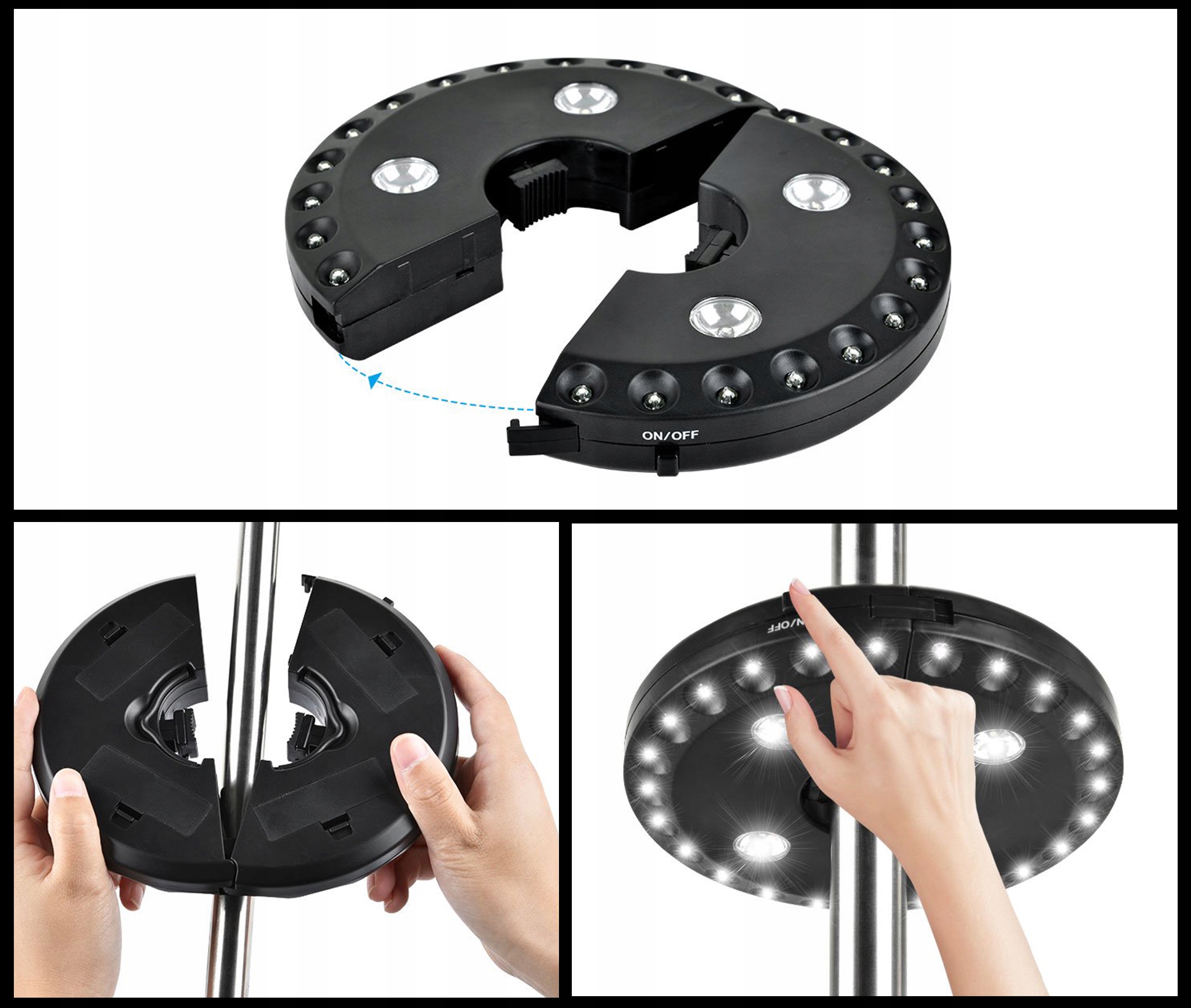 LAMPA OŚWIETLENIE POD PARASOL OGRODOWY NAMIOT 28 LED Producent gotel