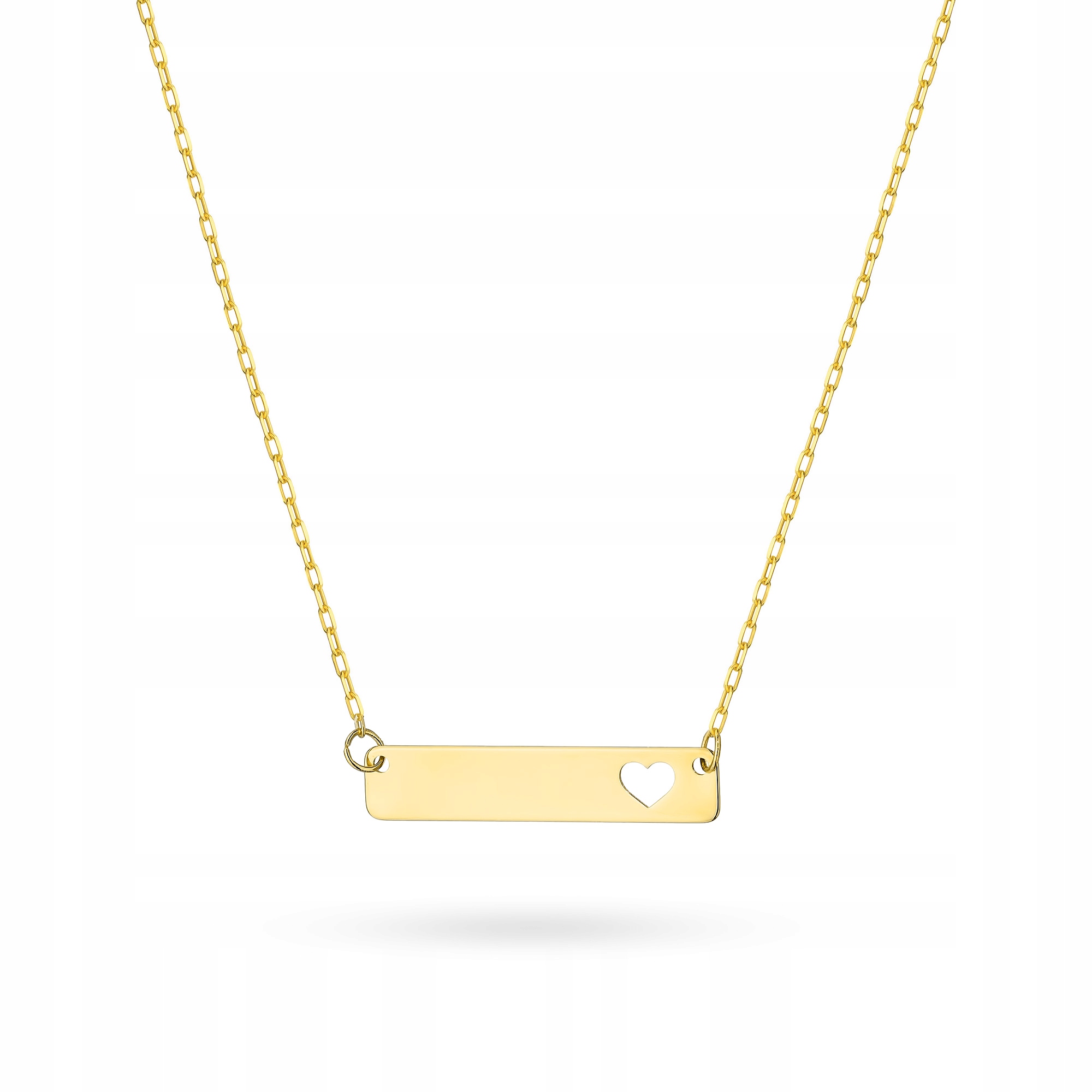 Zlatý Náhrdelník Řetízek Dámský pr. 585 Nosník pod Gravírování Srdce 14k