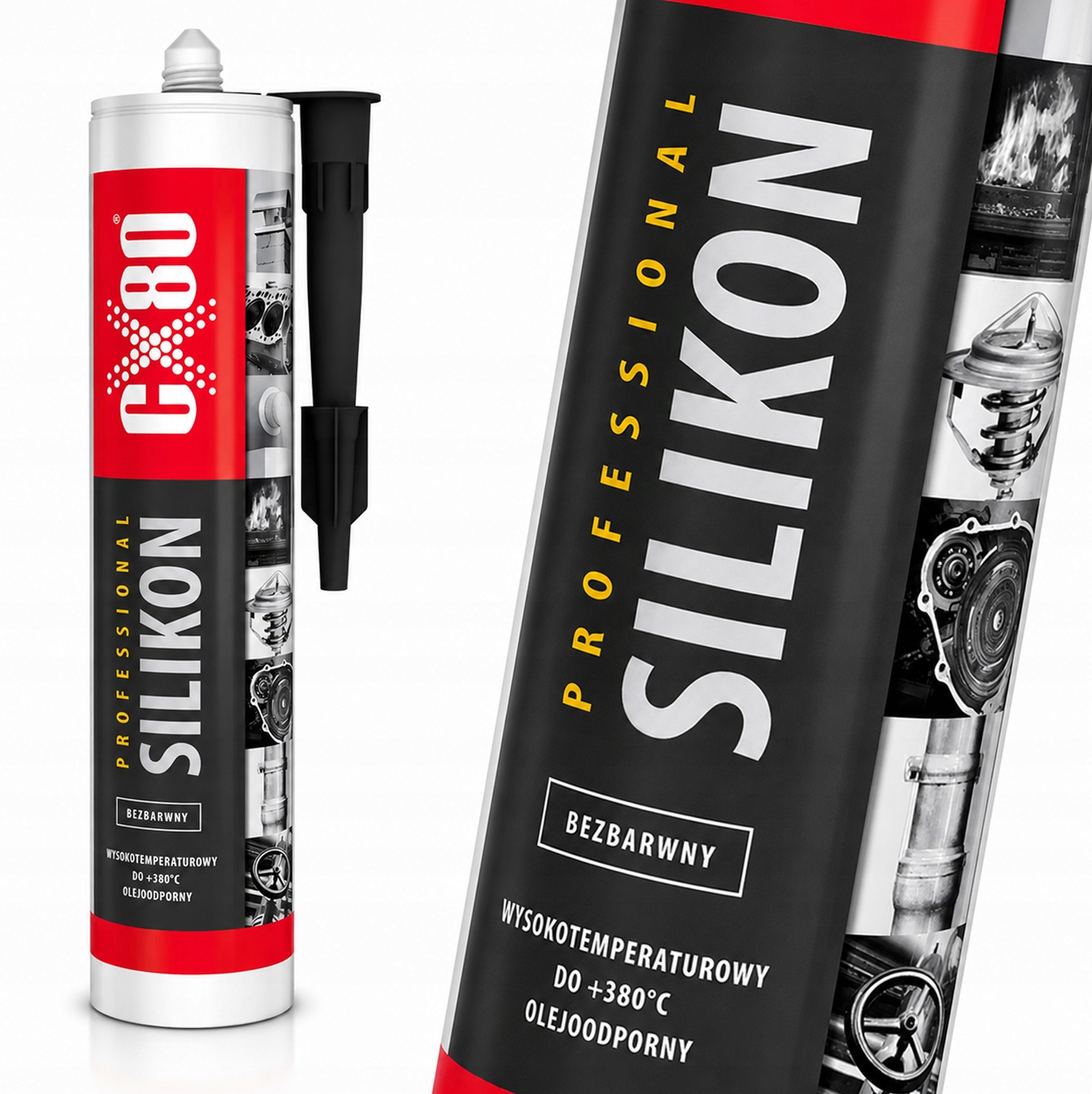 CX80 Szybki Uszczelniacz Silikon Wysokotemperaturowy Bezbarwny 310ml CX-80