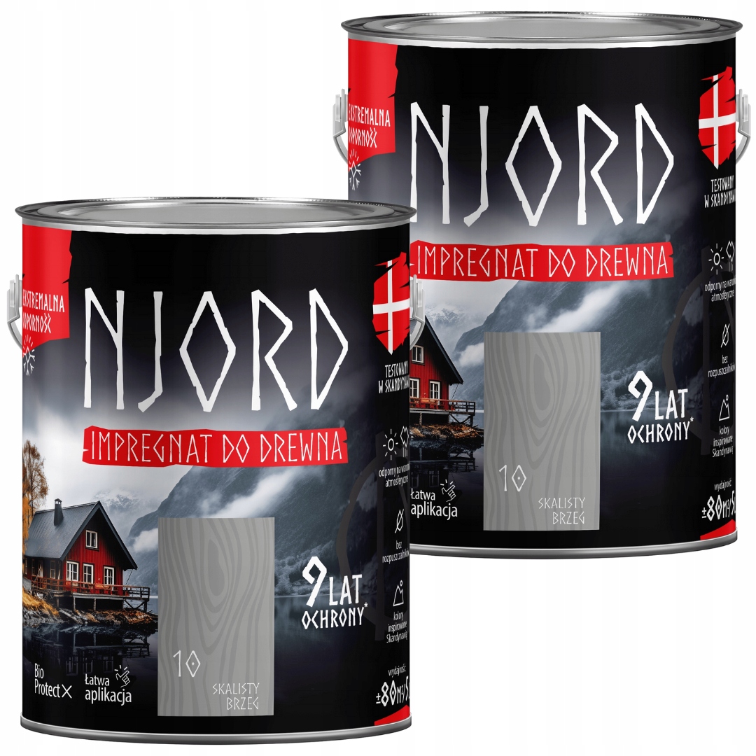 Njord Impregnat Na Dřevo 10L Skalnatý Okraj Sada 2x5L