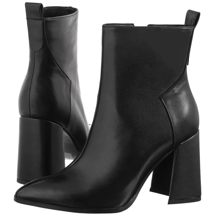 Dámské kožené boty Kotníkové Boty Venezia černé V439-00779 Black