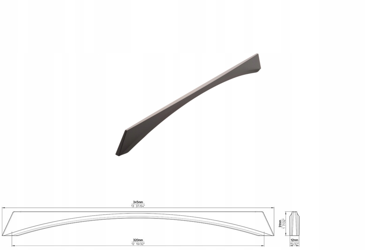 nábytková úchytka Siro 2341-345ZN16 antracit lesklá