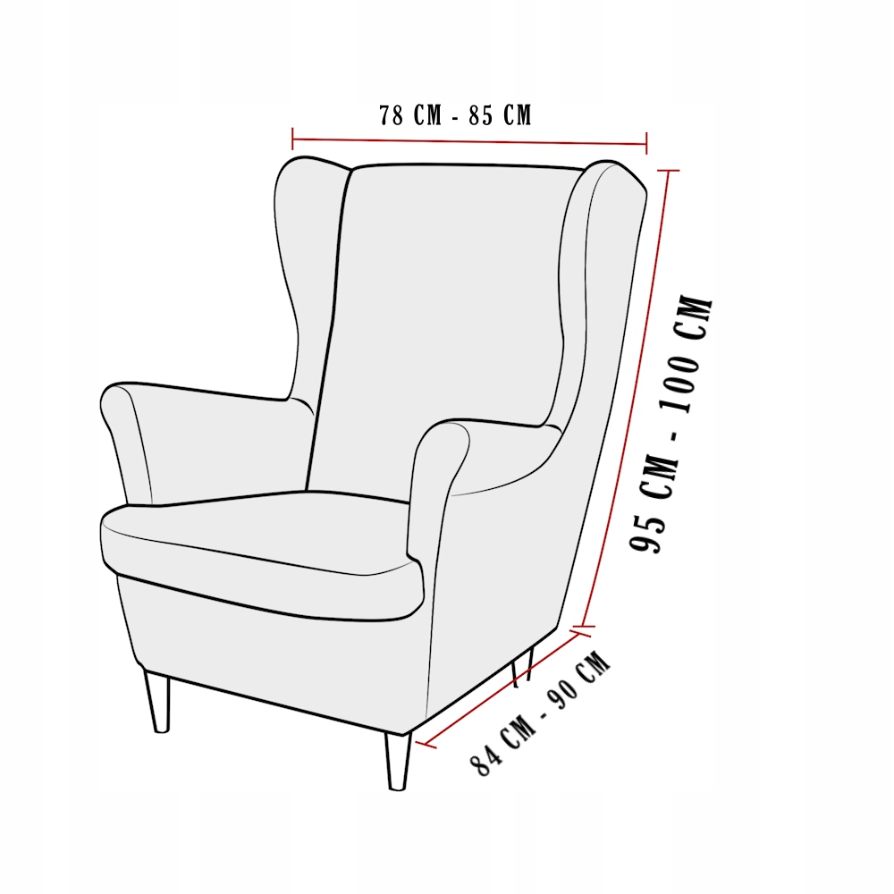 Pokrowiec na FOTEL USZAK wzór RÓŻOWE kwiaty Długość 1 cm