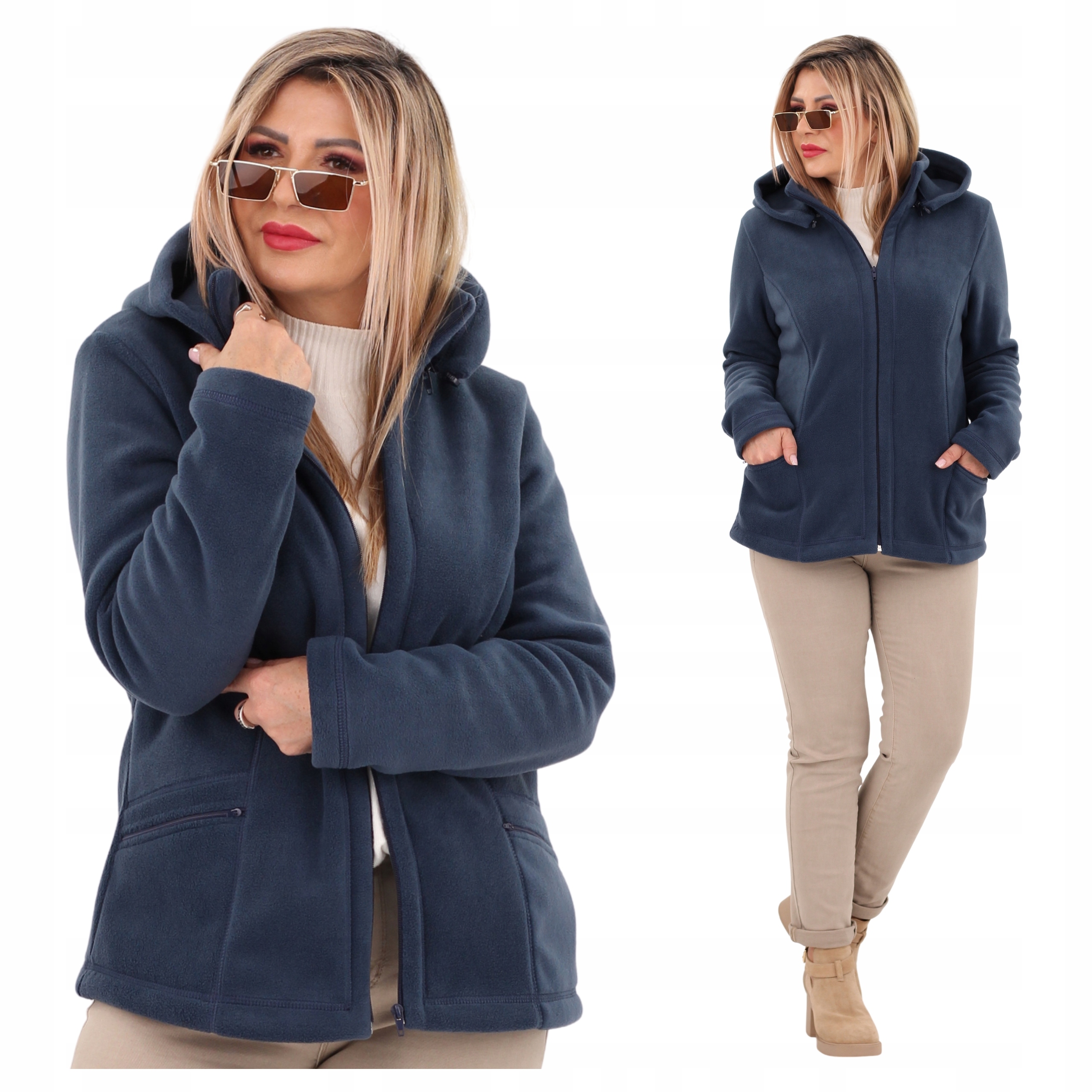 Bluza Polarowa Duże Rozmiary Polski Producent Ciepła Rozpinana Z Kapturem