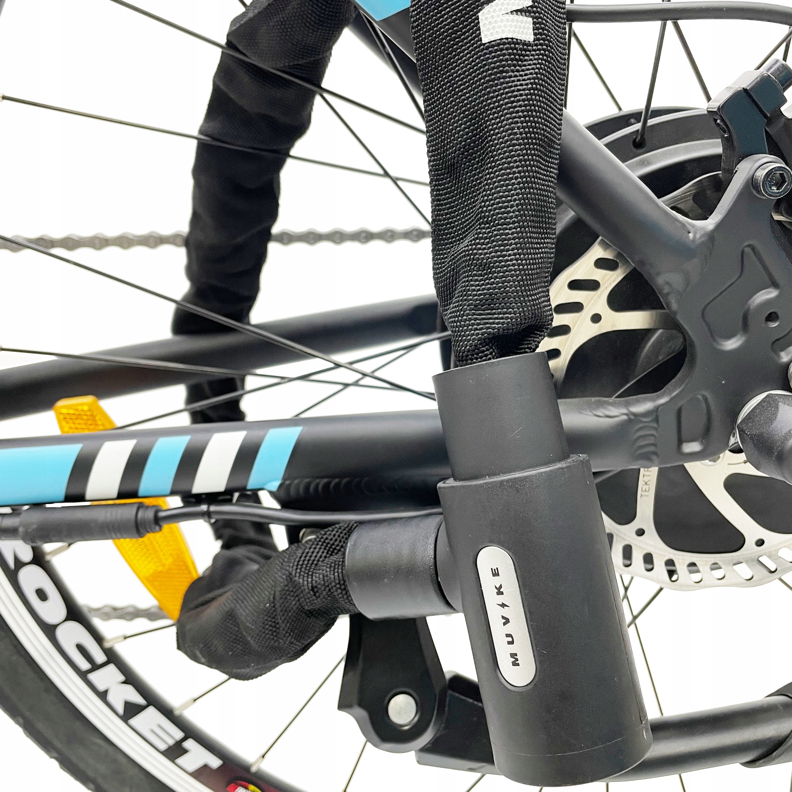 ZAPIĘCIE ROWEROWE ŁAŃCUCH ZAPIĘCIE DO ROWERU MUVIKE SOLID 900/10K 90cm 10mm Grubość 10 mm