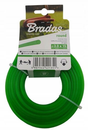 

Żyłka tnąca do podkaszarek 3 mm x 15 m Bradas