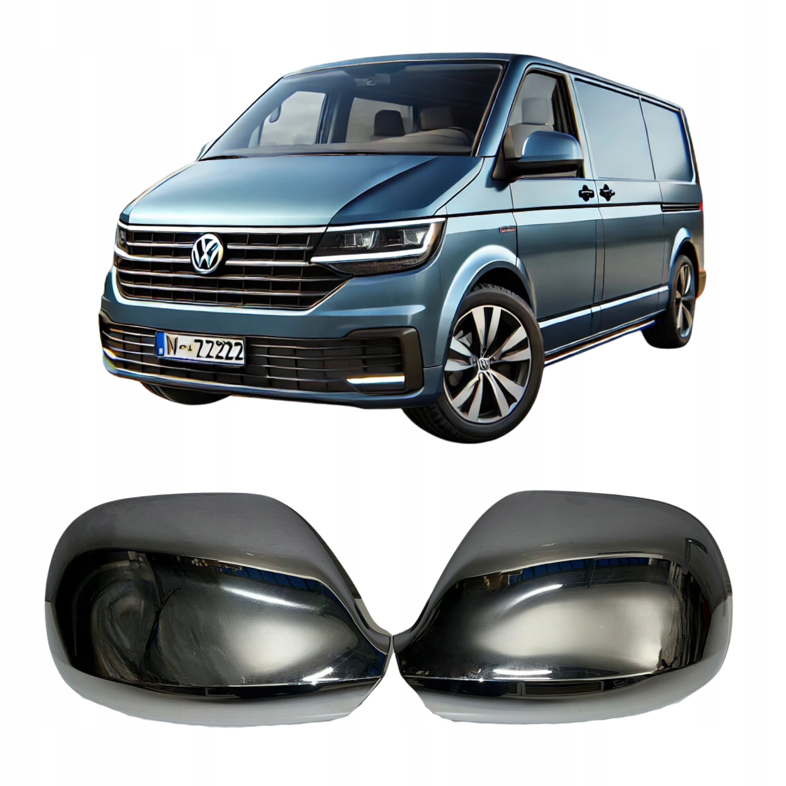 Krytky na zrcátka Abs chromované Volkswagen T6 od roku 2015