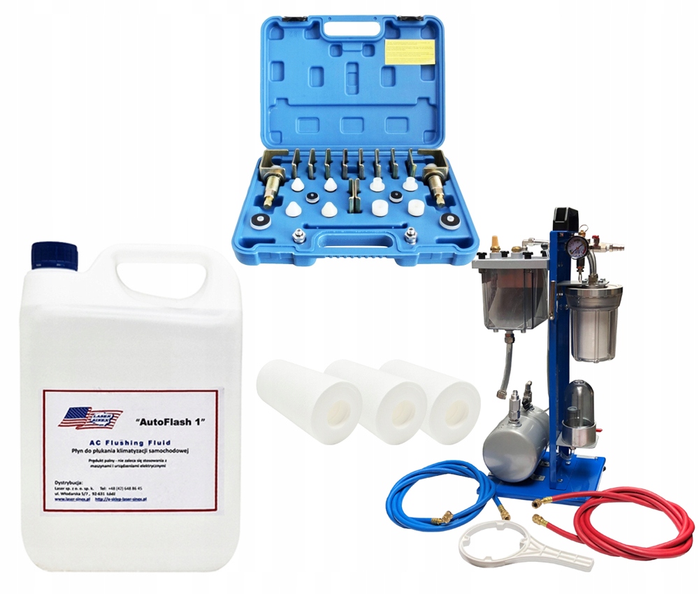 Zariadenie na oplachovanie klimatizačného systému A/c 2L kvapalina adaptéry