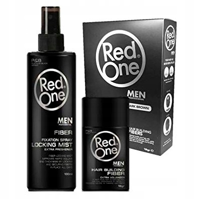 Redone Sada Fiber Pudr Na Vlasy Objem Hnědý 12 G Fixátor 100 ML