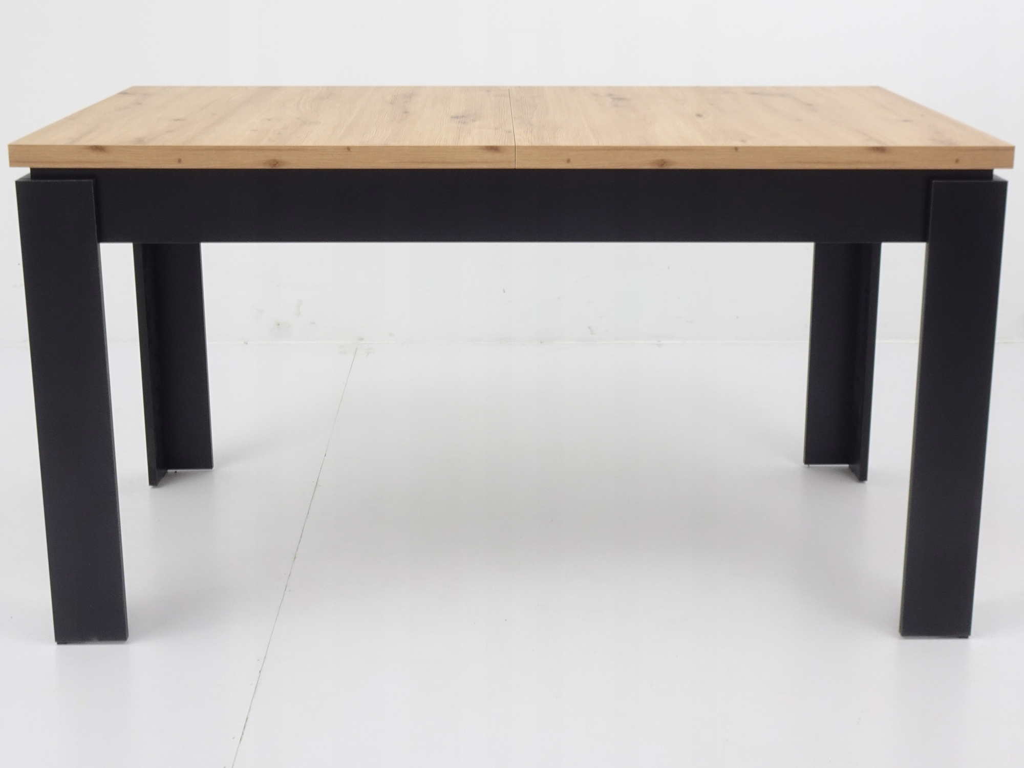 ROZKŁADANY stół 80x120/160 blat DĄB ARTISAN i 4 TAPICEROWANE krzesła FOTEL Długość stołu 120 cm