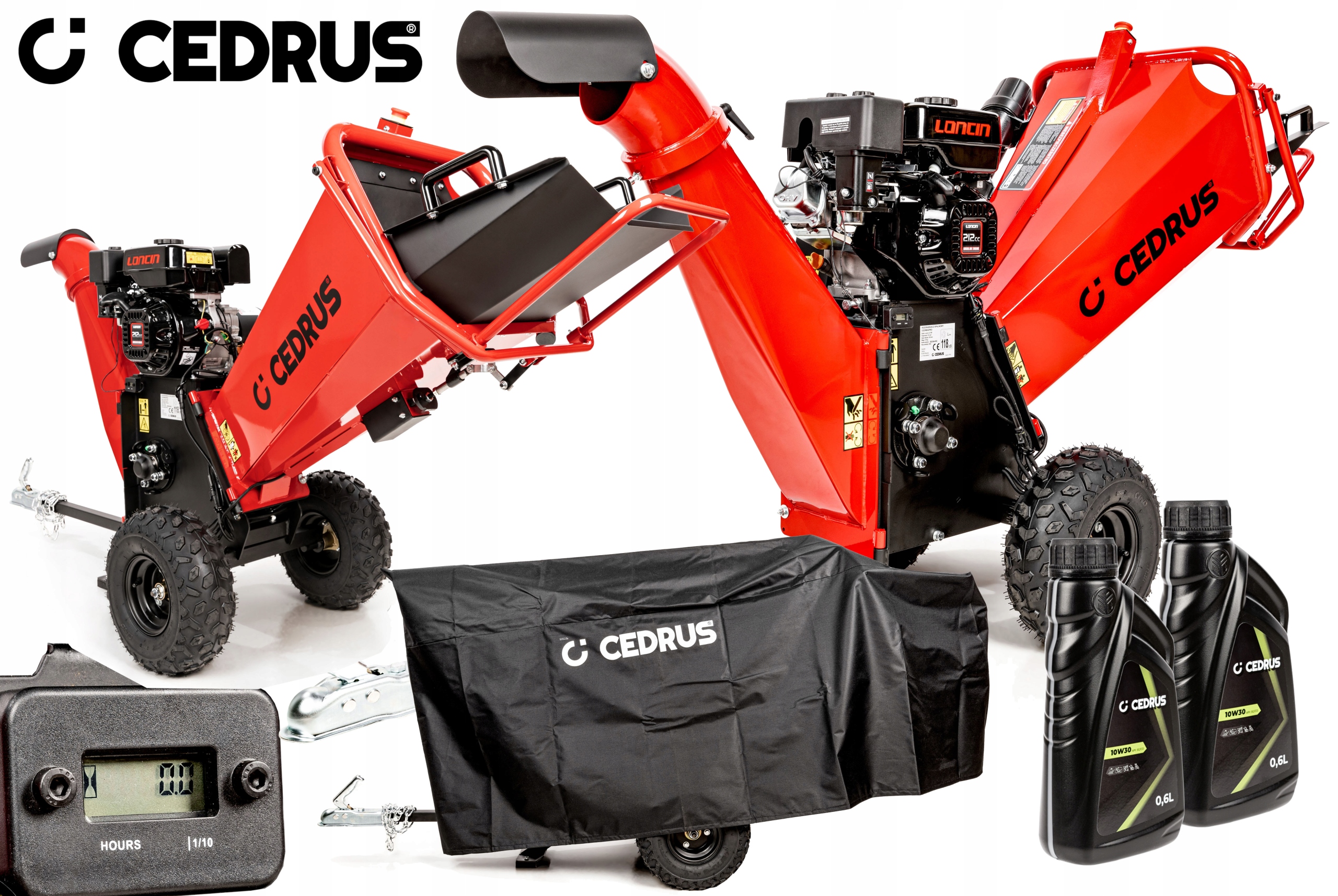 RB02PRO Cedrus Rozdrabniacz Do Gałęzi Spalinowy RB02 Pro Loncin 7KM 212CM3