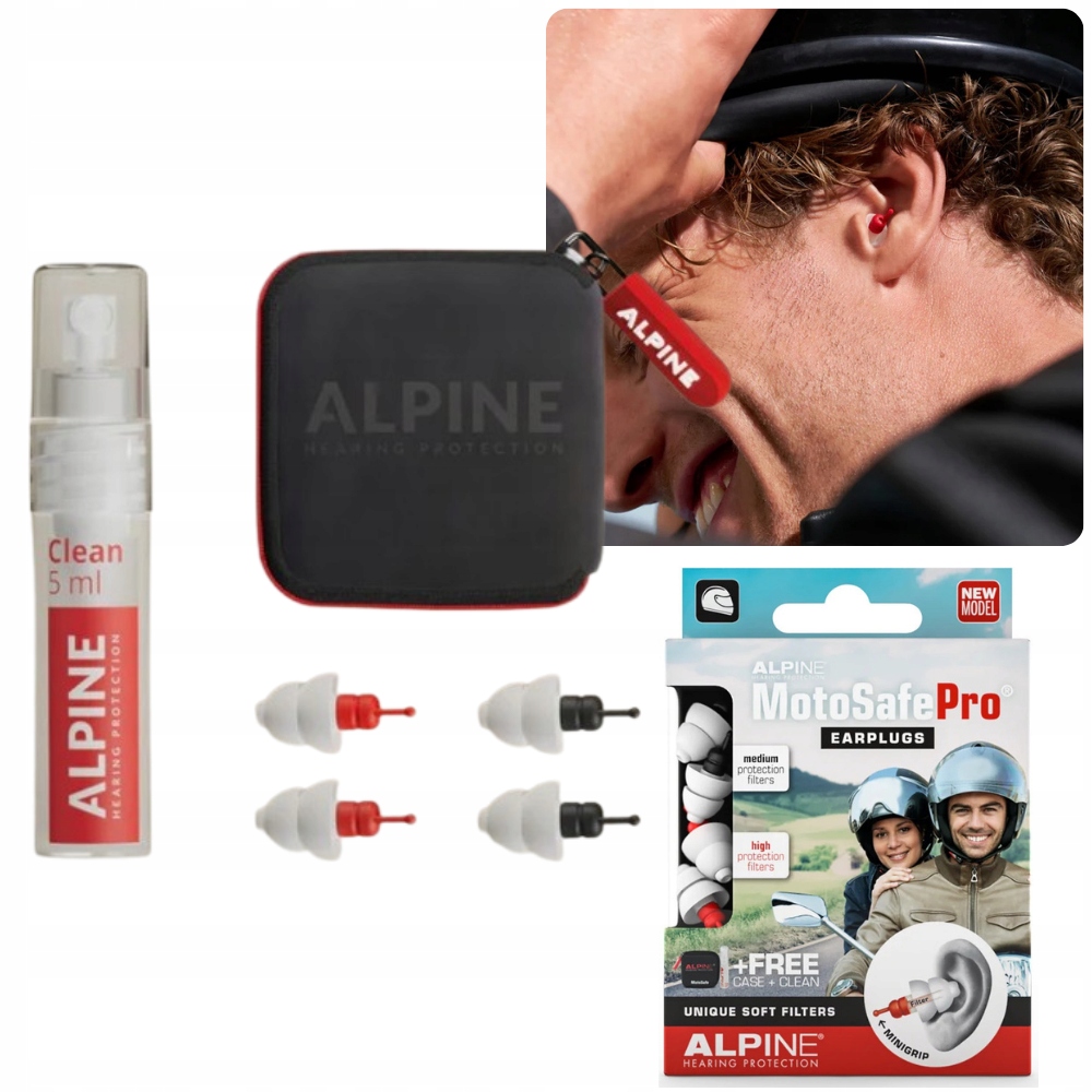 Zatyczki Stopery Motocyklowe Ochrona Słuchu Race Tour Etui Czyścik