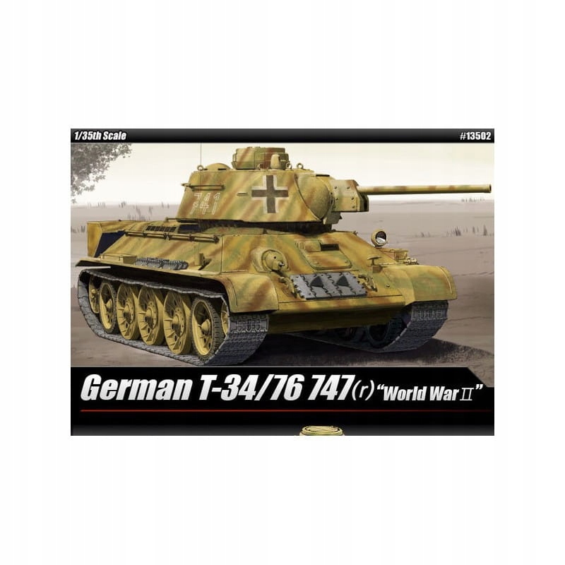 Academy 13502 German T-34/76747 (r) Měřítko nádrže 1/35 Hobby Plastová sada Novinka