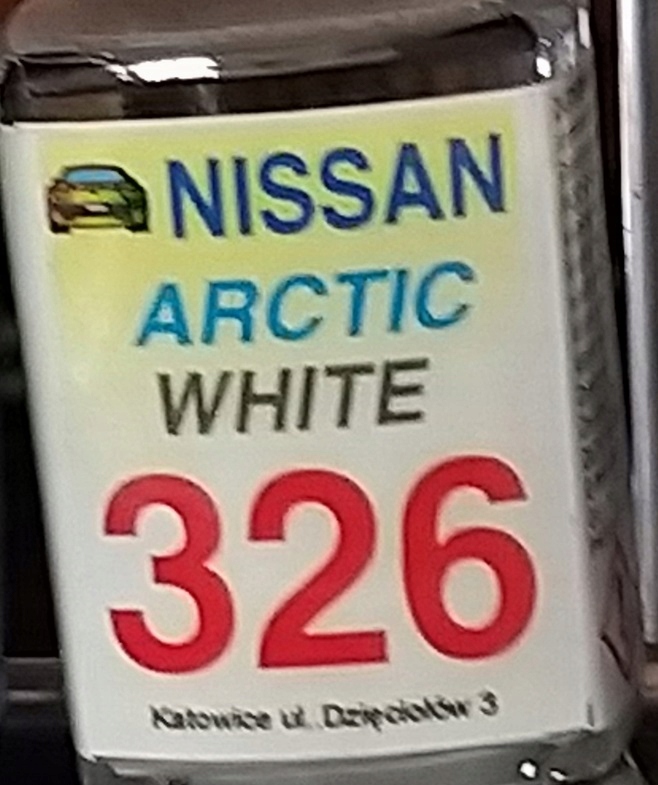 

Zaprawka Lakiernicza Nissan 326 arctic white