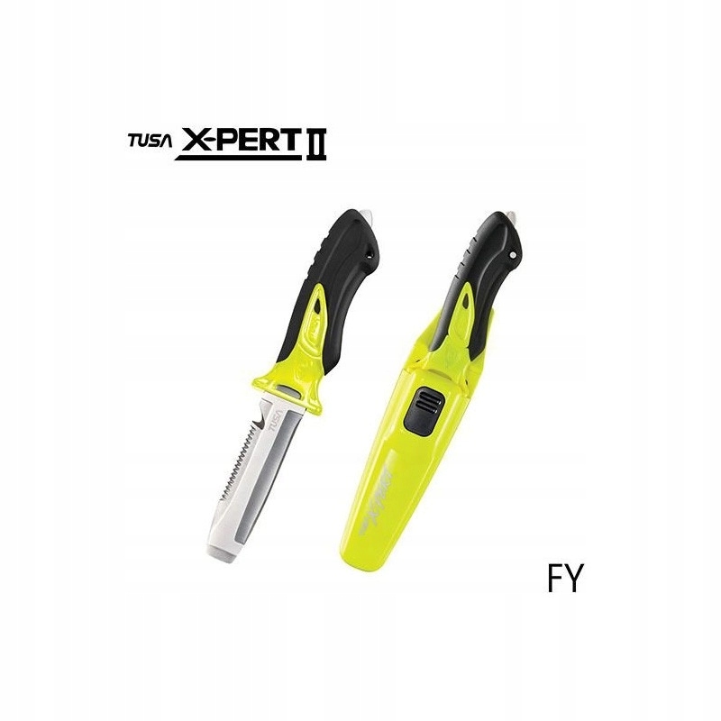 Nůž potápěčský Tusa X-Pert II FK-920 ocelový blunt tip žlutý