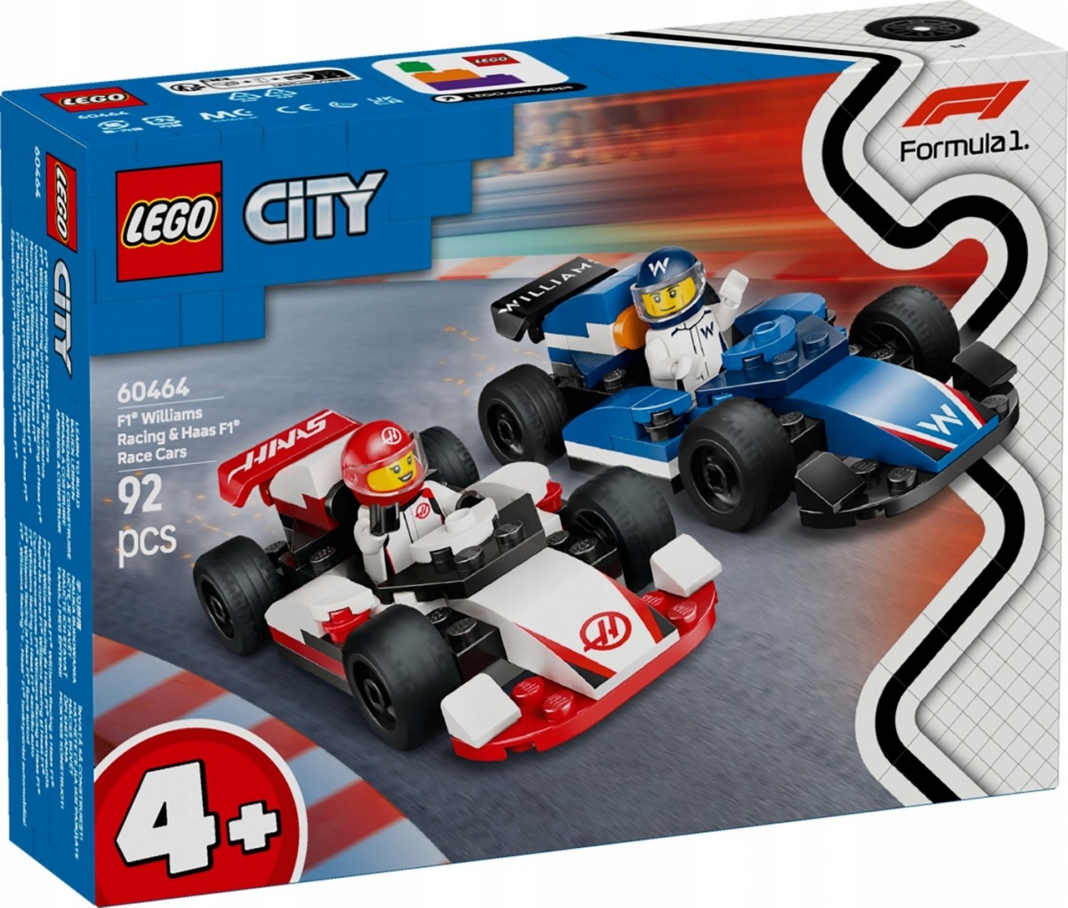 Lego Stavebnice City 60464 Závodní auta F1 Williams Racing a Haas F1