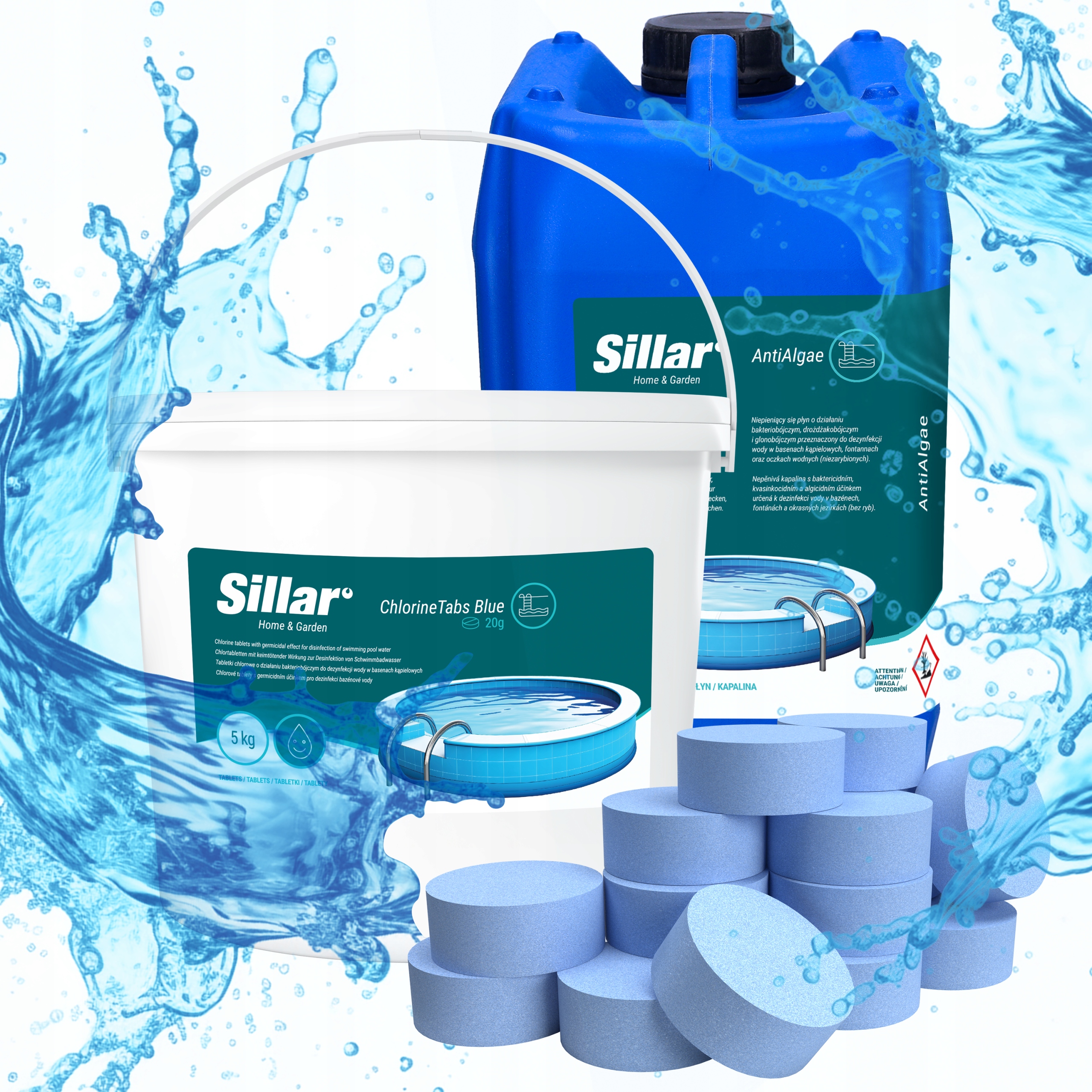 Tabletki multifunkcyjne do basenu 20g 5kg chlor do basenu antyglon 5l