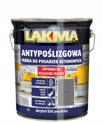 Farba Do Posadzek-betonu Akrybet B-30 Szary 4L Lakma