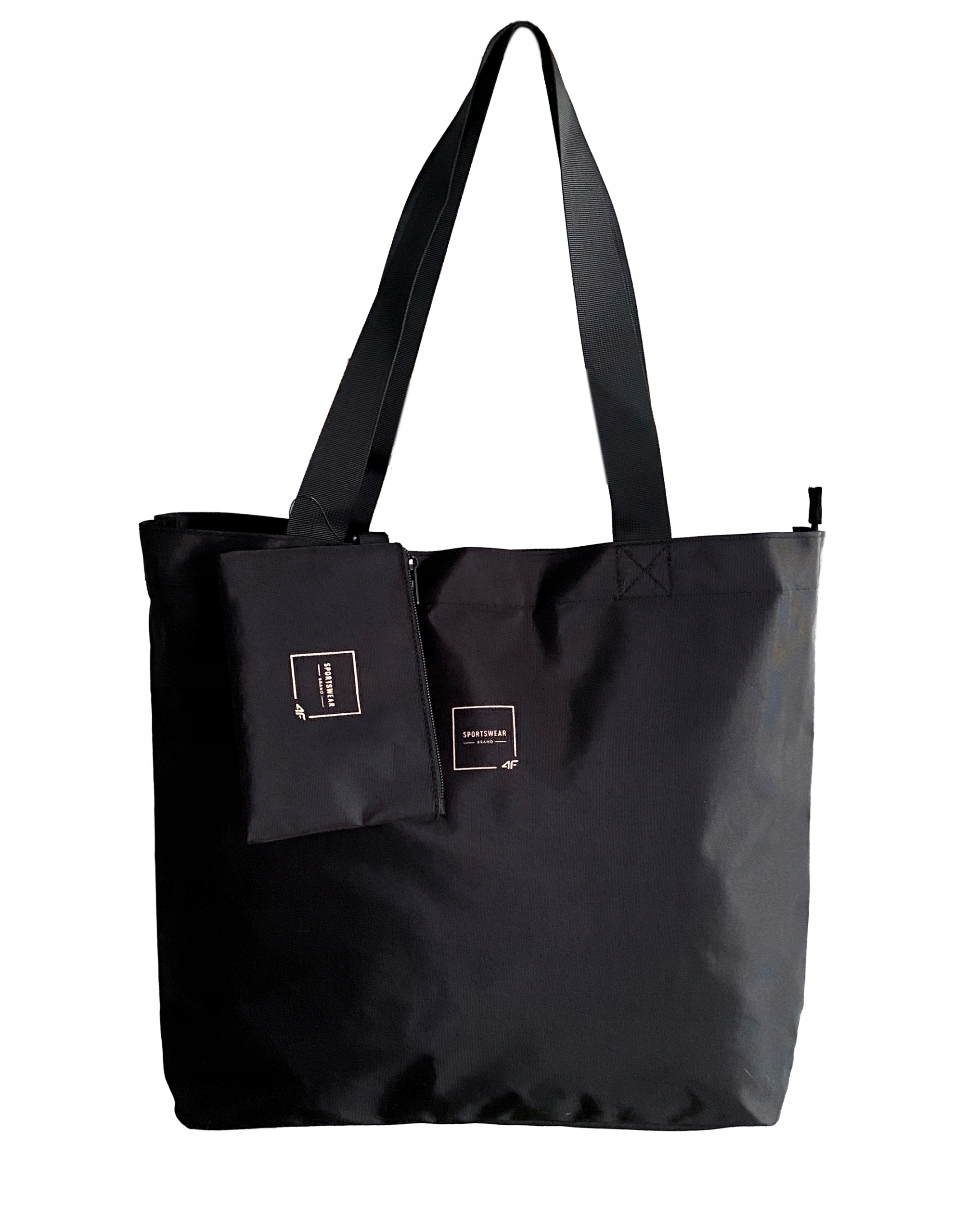 4F MIEJSKA SPORTOWA STYLOWA TORBA NA RAMIĘ Z ODPINANĄ KOSMETYCZKĄ CZARNA Marka 4F