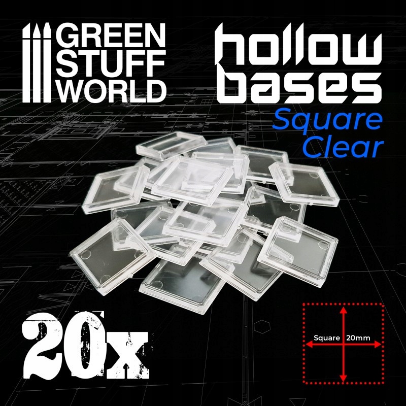Hollow Plastic Bases Transparent podstawki 20mm