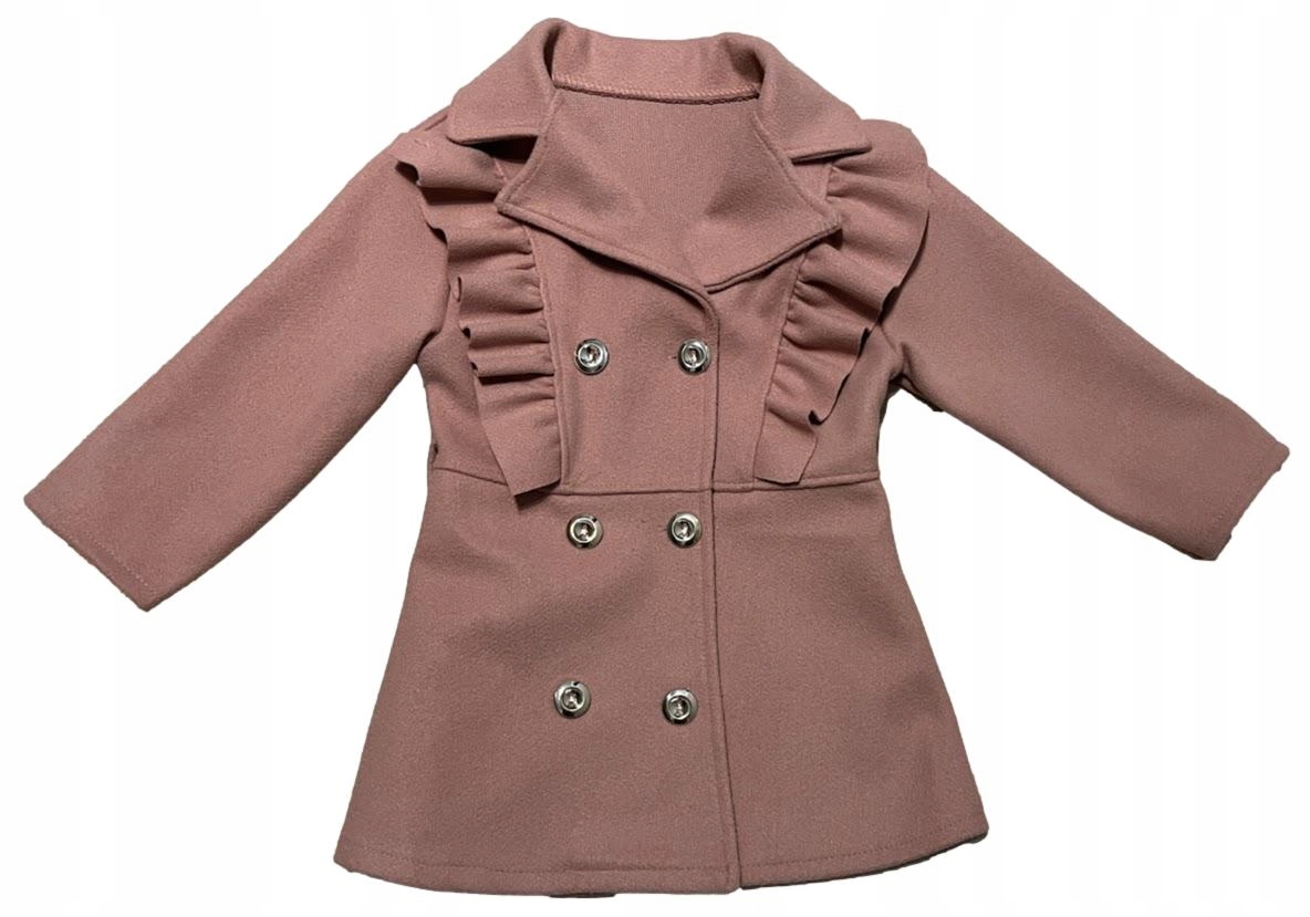 Płaszcz flauszowy przejściowy pudrowy róż r.3/98 Marka Inna marka