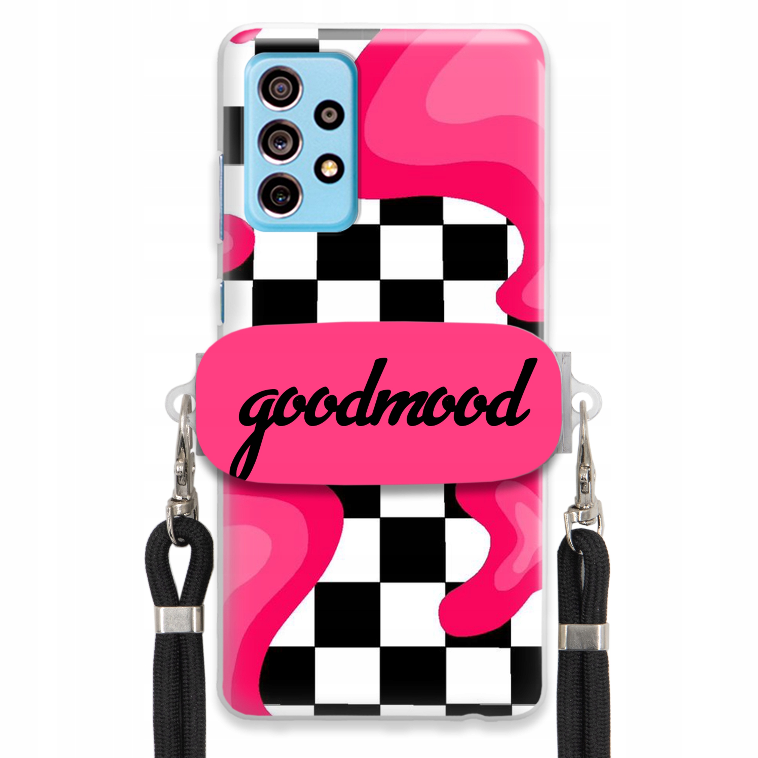 Puzdro Pre Samsung A73 5G Sada Case Držiak Na Vodítko Čierna Pre Teen Splash