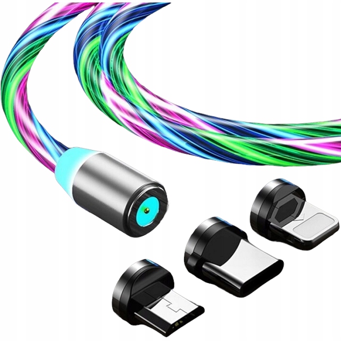 

Kabel Magnetyczny Lightning Micro Usb Typ-c 3W1 2M