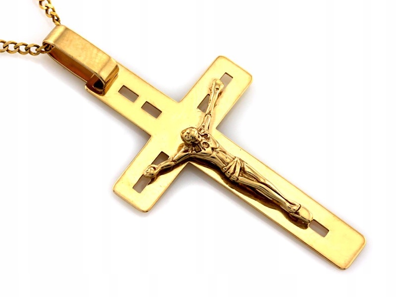 Křížek elegantní moderní zlato 585 pro ženy i muže, hmotnost 2.29 g