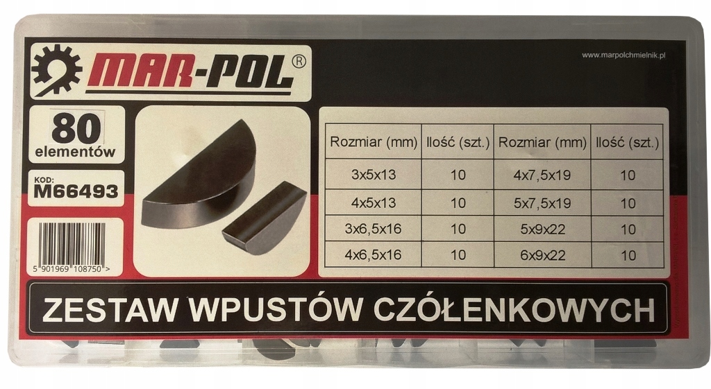

Zestaw Kliny Półokrągłe Czółenkowe 80szt.