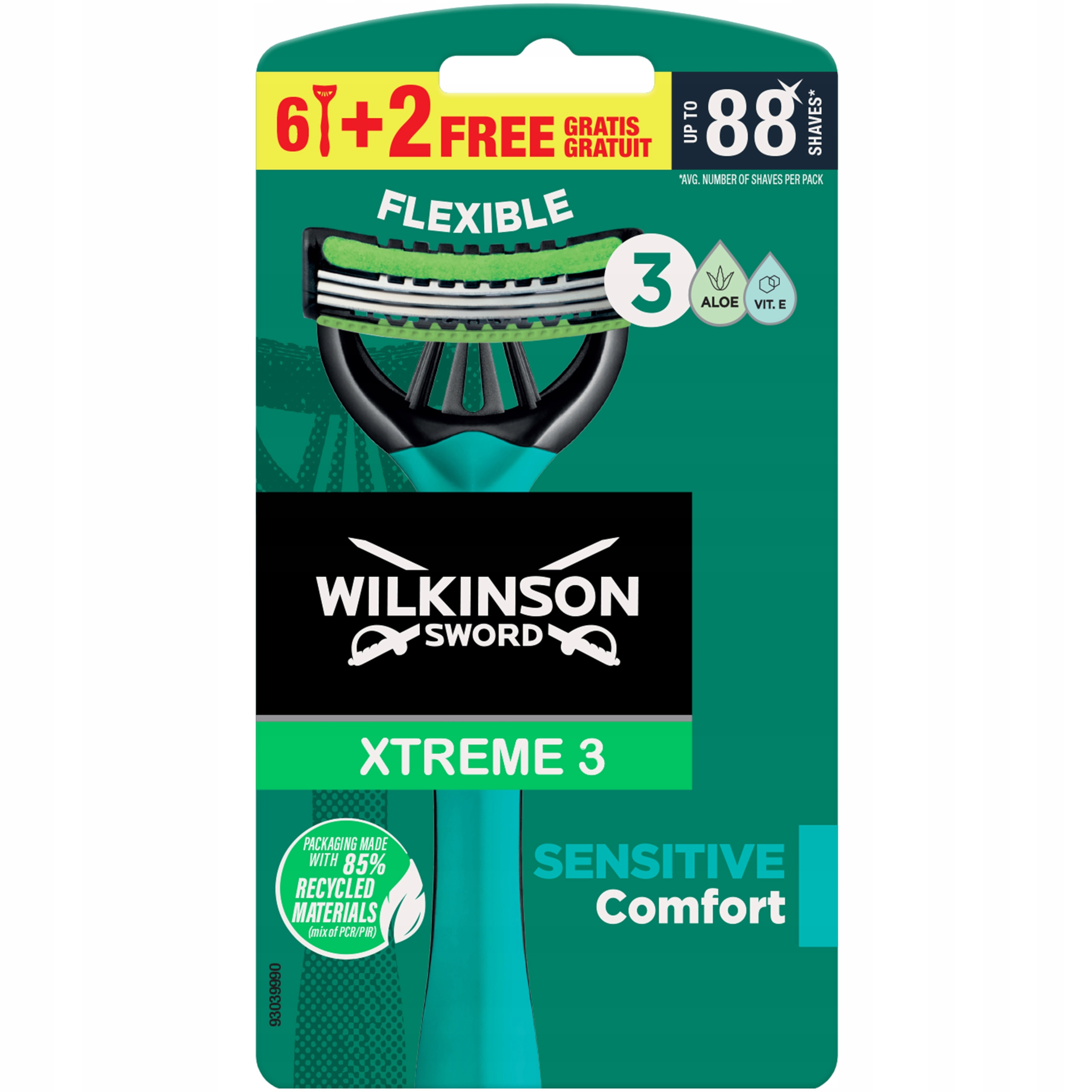 8x Maszynka do Golenia WILKINSON Xtreme 3 Comfort Sensitive