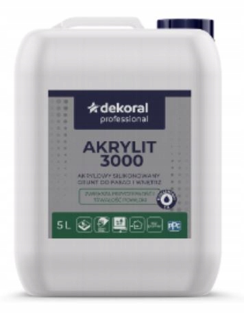 DEKORAL PROFESSIONAL AKRYLIT 3000 GRUNT bezbarw 5L