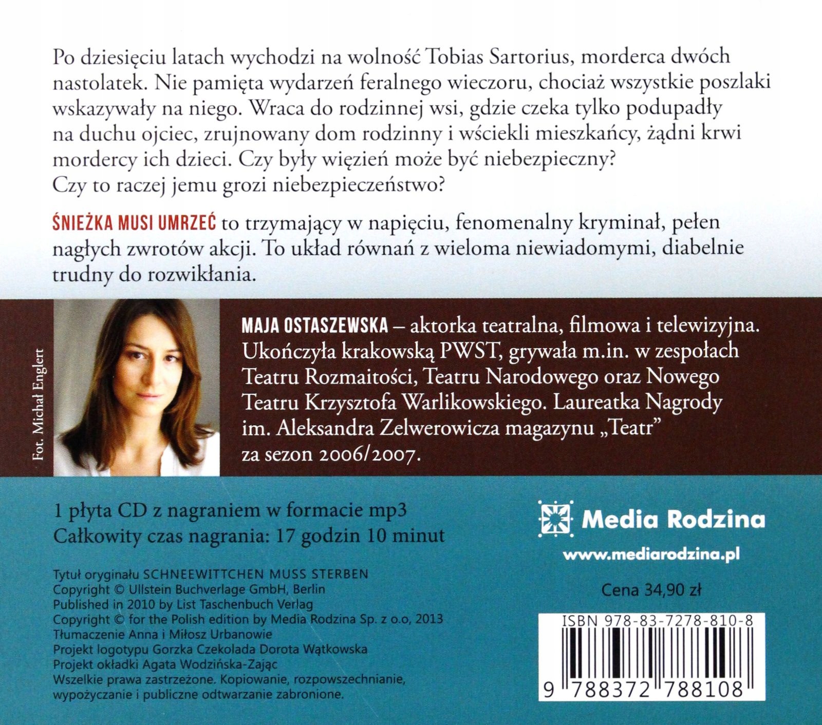 ŚNIEŻKA MUSI UMRZEĆ (DIGIPACK) [AUDIOBOOK][CD-MP3] Stan opakowania oryginalne