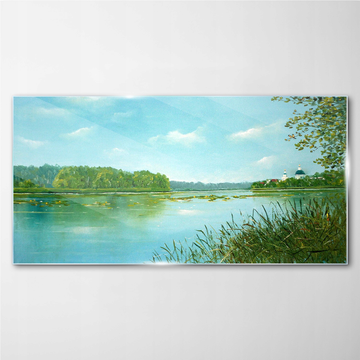 

Foto-obraz szklany Jezioro las przyroda 100x50 cm