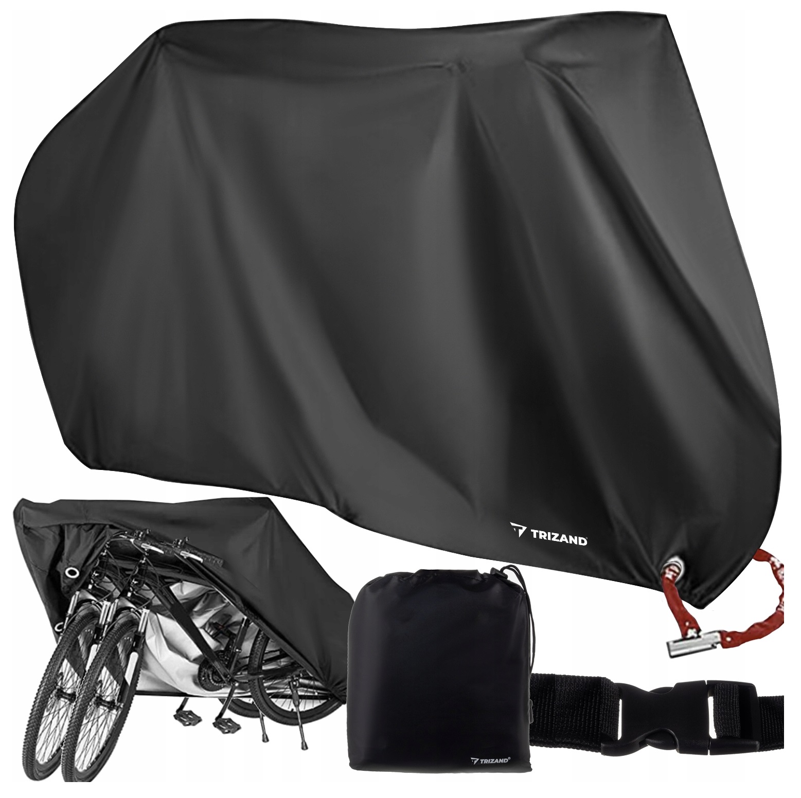 Velký voděodolný obal plachta na kolo, motorku nebo skútr, antikorozní, černý pouzdro