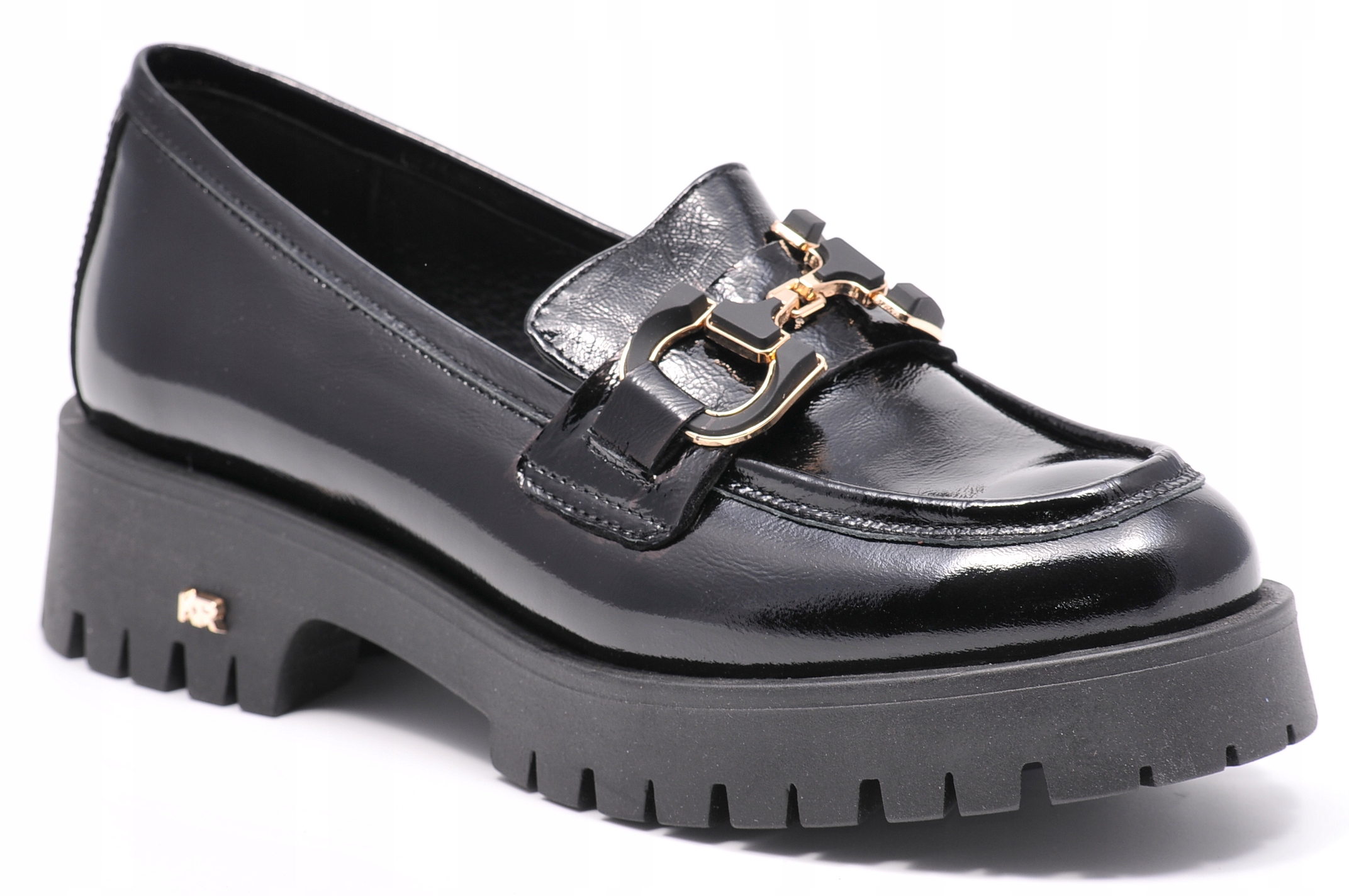 Černé lakované kožené mokasíny Karino 5260, Velikost 39