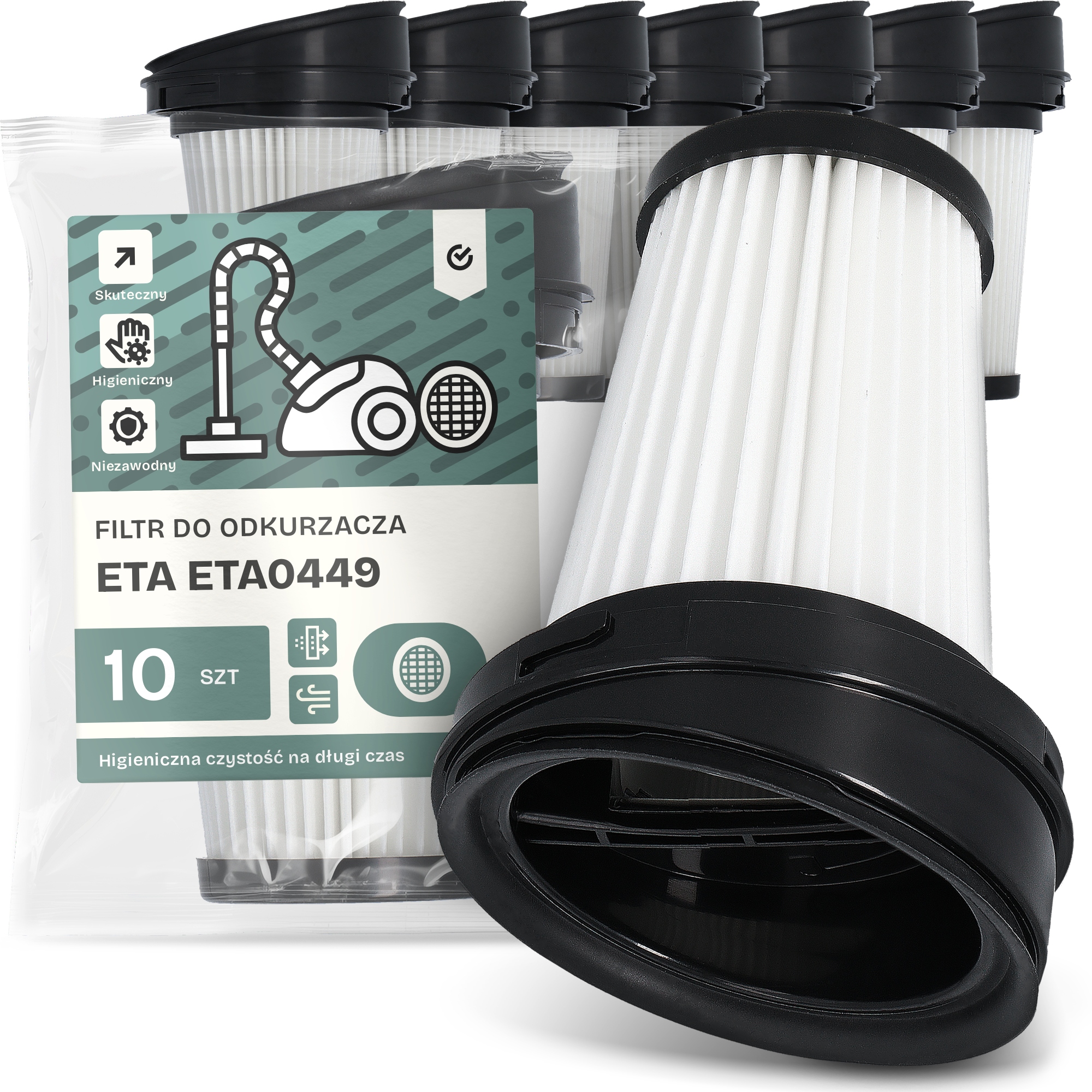 10 x Vzduchový Filtr pro vysavač Eta ETA0449 Hepa Účinný Em-w