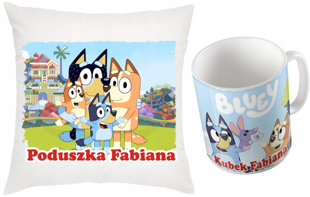 

Zestaw Kubek I Poduszka Bluey Blue Pieski Imię