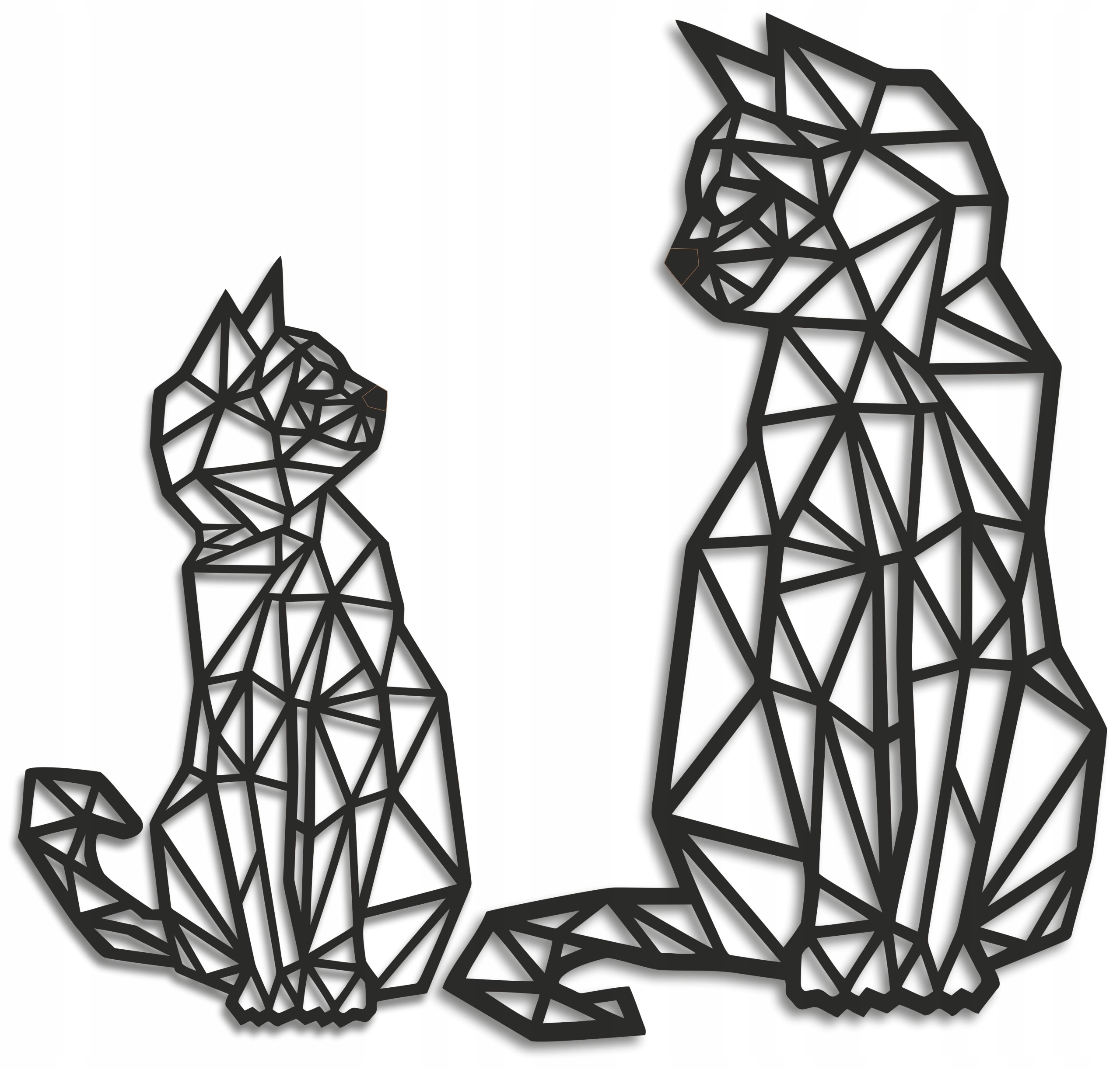 

Geometryczny Panel; Koty czarne 40x26cm i 30x18cm