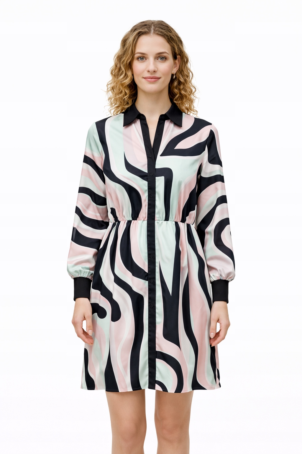 Silvian Heach Šaty S Barevným Překrývajícím Se Potiskem 42 I3C